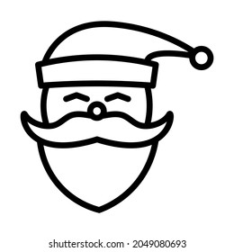 Santa Claus flat line icon. Merry Christmas and Happy New Year symbol. Outline sign for mobile concept and web design, store.