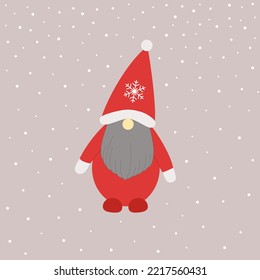 Santa Claus flat line icon. Christmas illustration. For cards, packaging, web, invitation, banner.