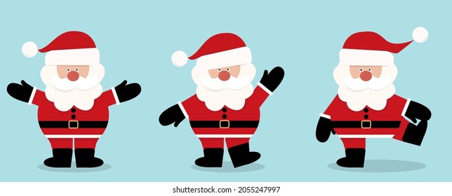 santa claus en forma plana, aislada, vectorial