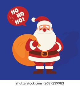 Santa Claus Flat Vector Illustration Isolated.