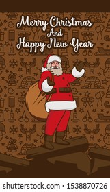 Santa claus flyer with a sweet brown background