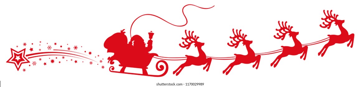 Santa Claus flyin on Christmas sleigh – for stock