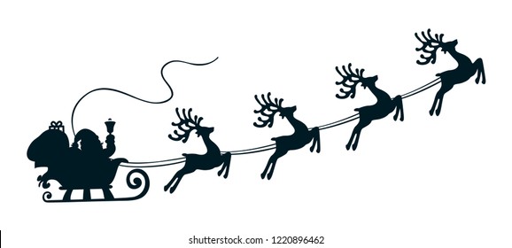 Santa Claus flyin on Christmas sleigh – vector