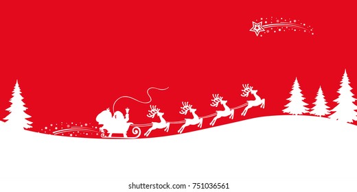 Santa Claus flyin on Christmas sleigh – vector