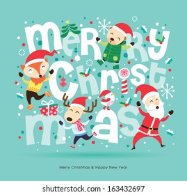 Santa Claus & friends Christmas card