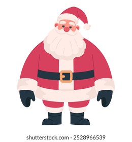 Santa Claus, front view, white background, hand drawn