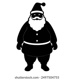 Santa Claus full body silhouette style vector art