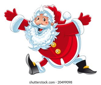 Santa Claus. Funny cartoon and vector isolated character