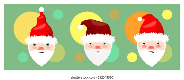 Santa Claus funny face illustrations vector 