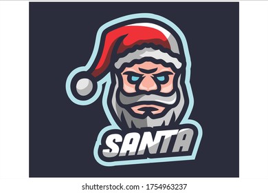 Santa Claus Gaming E Sport Logo Vector Illustration