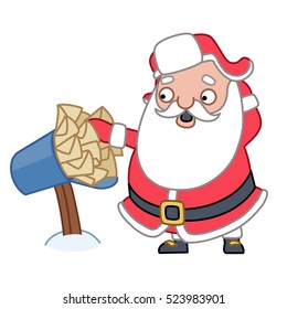 Santa Claus Getting Mail (vector illustration)