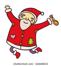 Santa Claus with gift