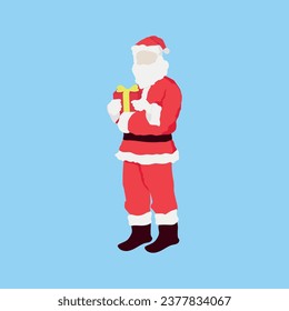 santa claus y un regalo