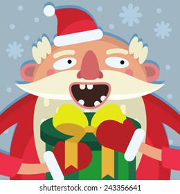Santa Claus with gift