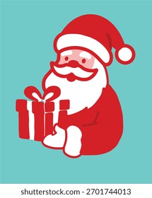 Papai Noel com um presente