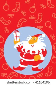 Santa Claus with a gift