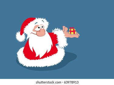 Santa Claus with a gift