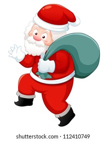 Santa Claus with gift bag