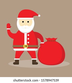 Santa Claus with a gift bag