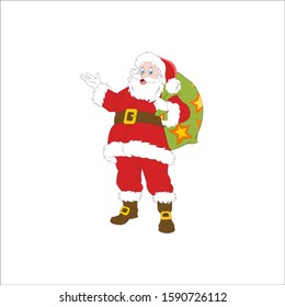 Santa claus with gift bag