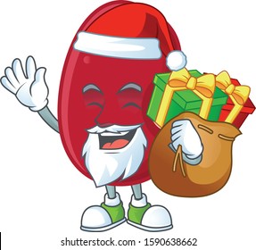 Santa Claus with gift bag adzuki beans Cartoon design