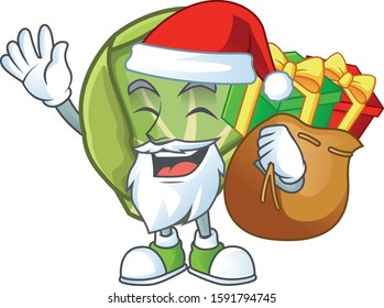 Santa Claus with gift bag brussels sprouts Cartoon design