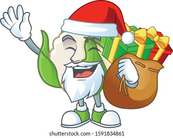 Santa Claus with gift bag cauliflower Cartoon design