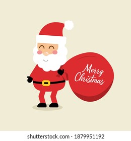 Santa Claus and gift bag illustration