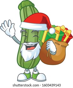 Santa Claus with gift bag zucchini Cartoon design