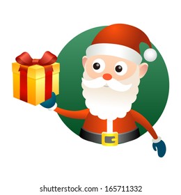 Santa Claus with gift box