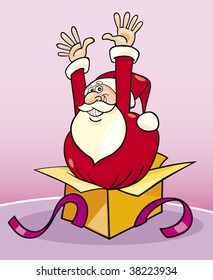 santa claus in gift box