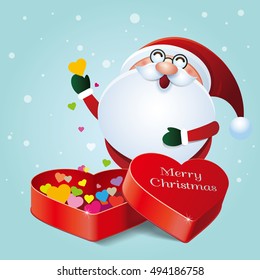 Santa Claus and gift box