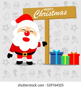 Santa Claus and Gift Box 