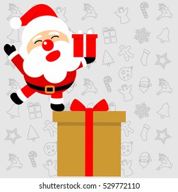Santa Claus and gift box