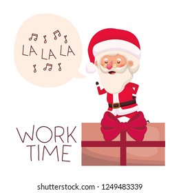 santa claus with gift box avatar character