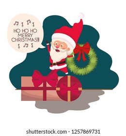 santa claus with gift box avatar character