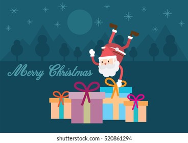 Santa Claus gift box background.