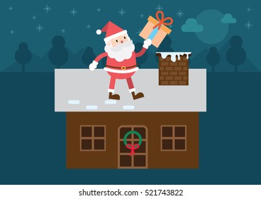 Santa Claus gift box background.