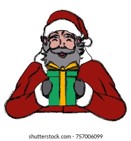Santa claus with gift box  icon