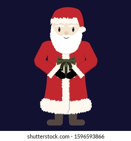 Santa Claus with a gift box vector illustration