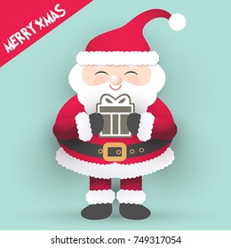 Santa Claus with Gift Box. Vector, illustration eps10
