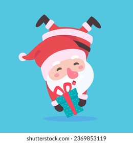 Santa Claus and gift boxes Christmas card decorative elements