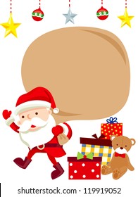 Santa Claus and gift box/vector christmas illustration