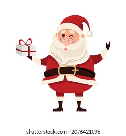 santa claus con icono de regalo