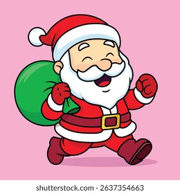 Santa Claus With Gift Vector