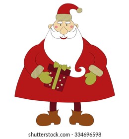 Santa Claus with gift vector background 