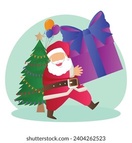 Santa claus gift Vector Illustration that can be easily modified or edit

