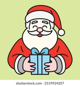 Santa Claus with gift vector illustration,  Christmas design