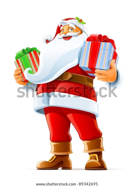 Santa Claus Gift Vector Illustration Isolated Stock Vector (Royalty ...