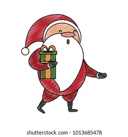 Santa claus with giftbox cartoon